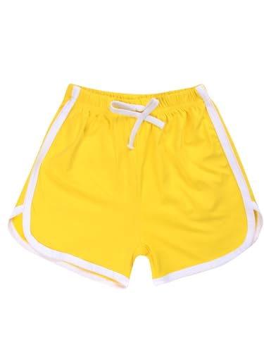 Kids 2-piece Athletic Outfit Short-sleeve T-shirt With Bowknot Shorts For Workout Gym Hiking Yellow 7-8 Years3