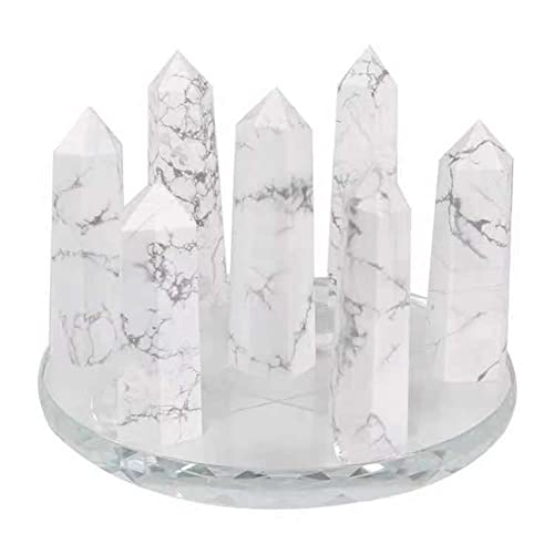 RaeGan 1set Seven Star Array Natural White Pine Stone Single - Pointed Column 80mm-90mm for Beautiful Crystal