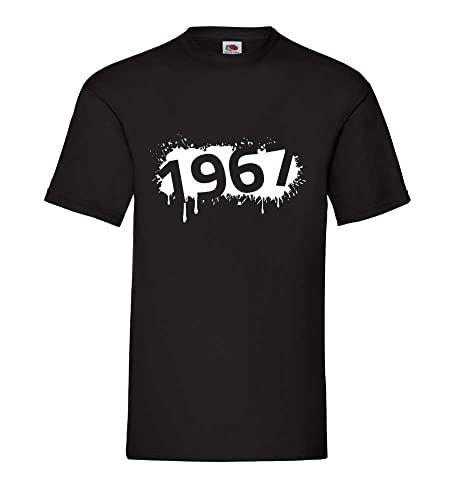 T-shirt 1967 homme noir XXXL avec coupe ample résistante