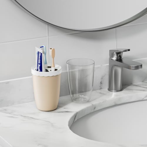 Support de rangement avec couvercle au design épuré pour salle de bain