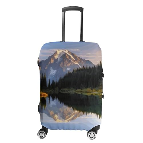 Mountain And Lake Pictures Luggage Cover, Washable Elastic Suitcase Cover Protector Fit 18-32 Inch Luggage