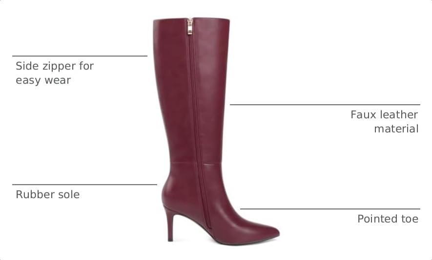 Image of JOY IN LOVE Knee High Boots for Women Chunky Heel Tall Boots