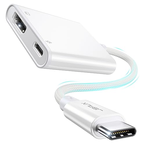JSAUX Adaptateur AV numérique USB C vers HDMI, HDMI 4K et Charge PD, synchronisation HDTV/Moniteur Compatible avec iPhone 16 Pro/16 Pro Max/16/16 Plus/15 Pro...