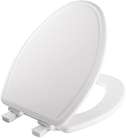 MAYFAIR 1848SLOWB 000 Toilet Seat will Slow Close, Never Loosen and Easily Remove, ELONGATED, Durable Enameled Wood, White