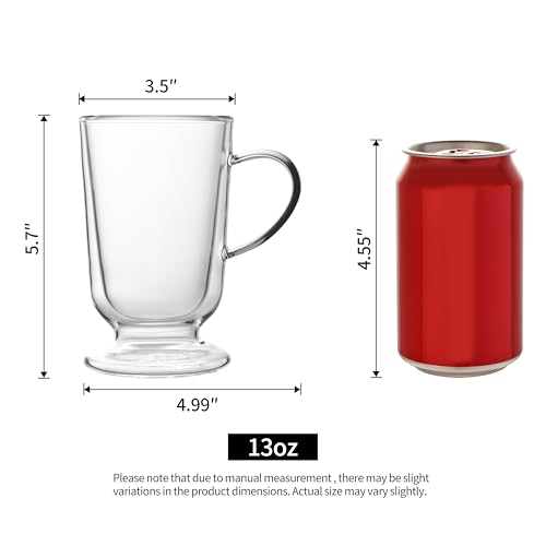 Set de 4 Mugs de Vidrio Borosilicato 12.5 oz Doble Pared miniatura 3