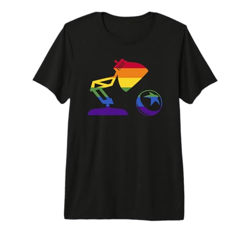 T-shirt Pixar Pixar Lamp Logo arc-en-ciel en coton premium pour adulte