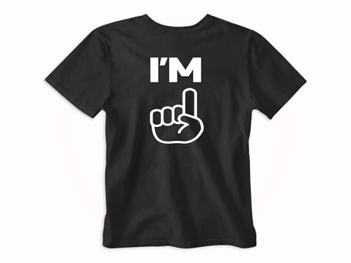 I'm One - Toddler Outfits - Funny First Birthday Shirt Cute Baby Girl and Boy 1 Year Old Clothes