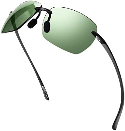 LADEESSE Sports Polarized Sunglasses for Men Women TR90 Rimless Frame for Running Fishing Baseball Driving