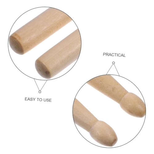 12 pares de baquetas 5a de madera de arce con punta redonda, agarre suave para educación musical, práctica de jazz y uso en caja para principiantes miniatura 3