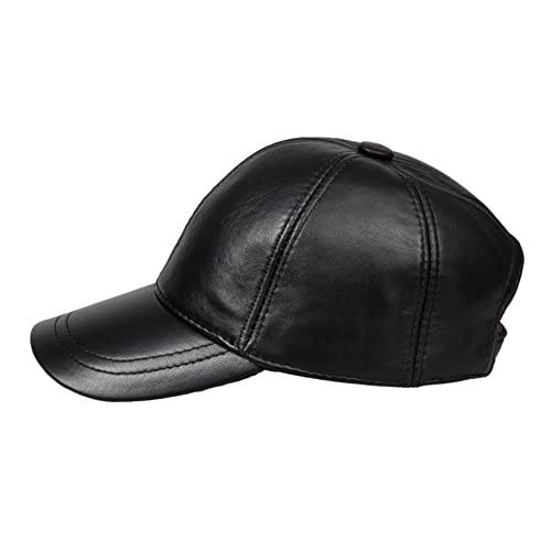 HATSQUARE Genuine Leather Unisex Baseball Cap