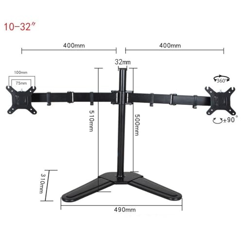 Support de bureau pour moniteur contre le mal de dos : bras réglable double écran acier - 3