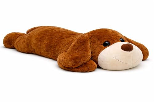 Image of Giant Sleeping Dog Soft Toy - 4 Feet Coffee Color | Super Soft Plush Slipping Dog Teddy for Girls, Kids & Gifting
