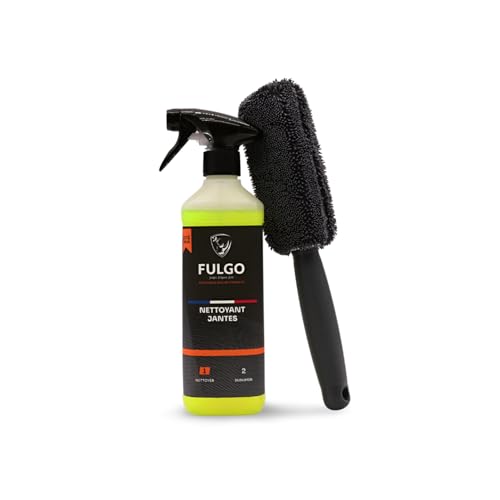 Nettoyant jantes Fulgo - Idéal rénovation tout types jantes et enjoliveur, Efficace en 2 min max, Formule douce alcaline non-corrosive, Accessoire inclus, 100% Made in France