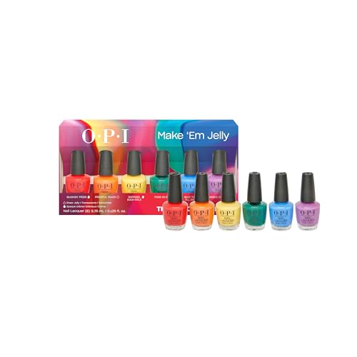 OPI Nail Lacquer 6PC Mini Pack | 6 Crème Summer Shades, Chip Resistant Nail Polish Gift Set | Make 'Em Jelly! Collection | Summer 2025