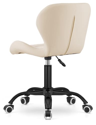Image of Amazon Brand - Umi Height-Adjustable Faux Leather Office Study Desk Chair for Salon, Spa, in Cream Color
