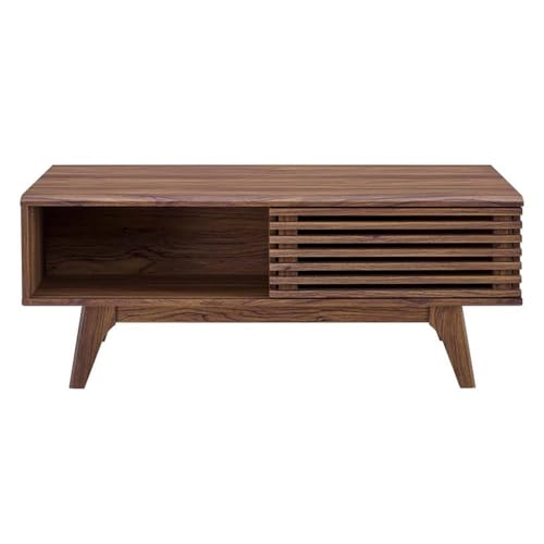 Modway Mid-Century Modern Walnut Coffee Table, 43 Inches Render