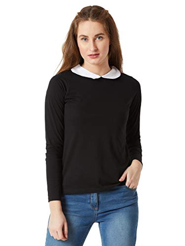 Image of Miss Chase Women's Round Neck Half Sleeves Cotton Lace and Pearl Detailing