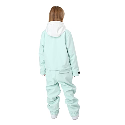 Image of HOTIAN Kids One Piece Snowsuits Girls Ski Suits Overalls Waterproof Insulated Snow Wear Outfits Snowboarding Jackets