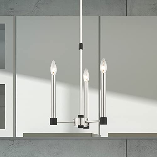 Image of Livex Lighting 46883-91 3 Light Brushed Nickel Chandelier