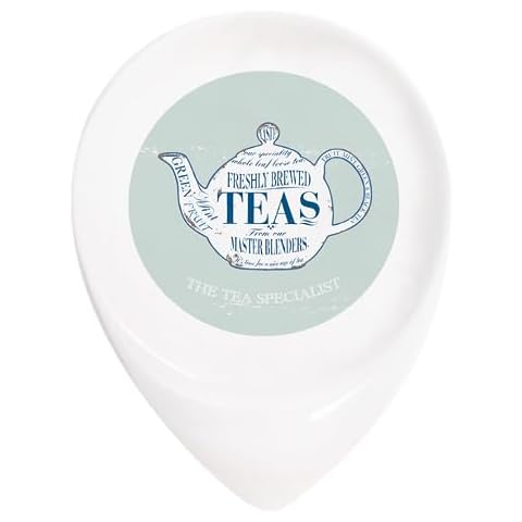 Martin Wiscombe Ceramic Teabag Tidy in White/Aqua Cover