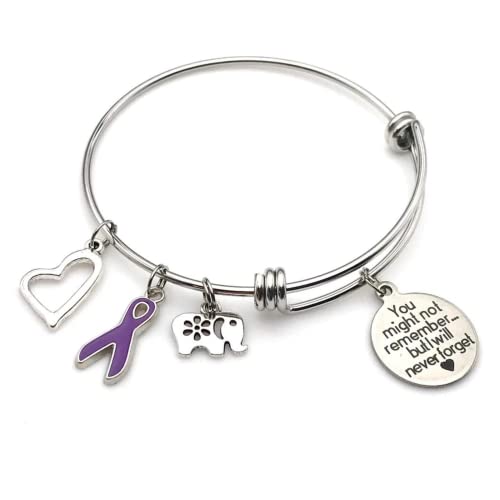 You Might Not Remember But I will Never Forget Dementia Awareness Charm Bracelet