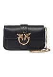 Pinko Love One Pocket C Vitello Seta, Borsa Donna, Z99q_nero-antique Gold, Taglia unica