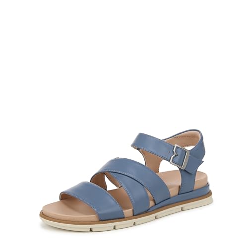 Dr. Scholl's Shoes Womens Timeless Life Flat Sandal Blue Horizon Smooth 8 M