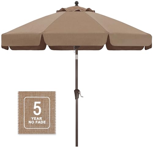 Image of MASTERCANOPY 9ft Olefin Valance Patio Umbrella Khaki