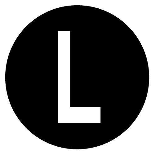 Pack of 100 Size Stickers/Sticky Labels - Suitable for Clothes/Garment Packaging (L - Black)