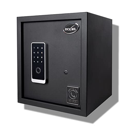 "Secure Your Home, Office, or Hotel With Maxwel Biometric Safe - Unlock With Fingerprint, Passcode, or Key - 20L Capacity"