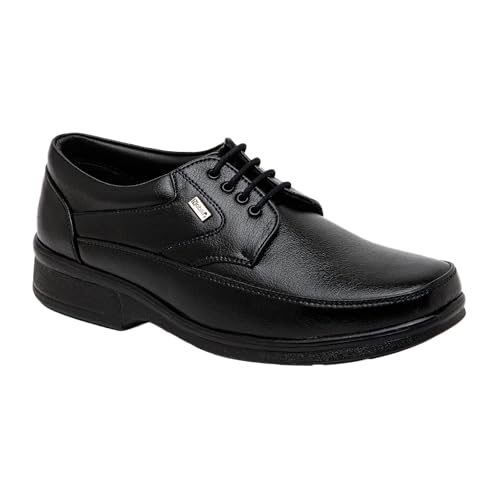 Image of NOBILITY Faux Leather Black Formal Lace Up Shoes for Men | Comfortable Walking | Classic Design|| Breathable || Slip Resistant |