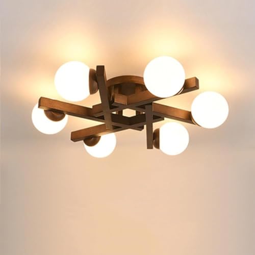 Cerca de Accesorios de iluminación de Techo para Exteriores, decoración Moderna para el hogar, lámpara de Techo de Madera semiempotrada, lámpara de ar