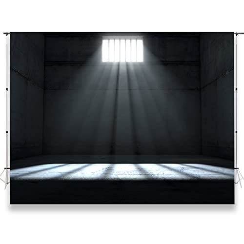 KUKUSOUL 7x5ft Prison Backdrop Jail Cell Photography Background Murder Mystery Party Mugshot Crime Theme Backdrops Adults Portrait Photo Studio Props Wallpaper KU691