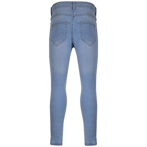 Kids Boys Skinny Ripped High Waisted Light Blue Jeans Teens Casual Classic Pants2