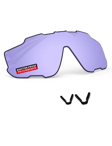 iLikeo PRO+ Polycarbonate Non-Polarized Replacement Lenses & Nose Pads for Oakley Jaw-breaker OO9290 Sunglasses - Low Light Purple