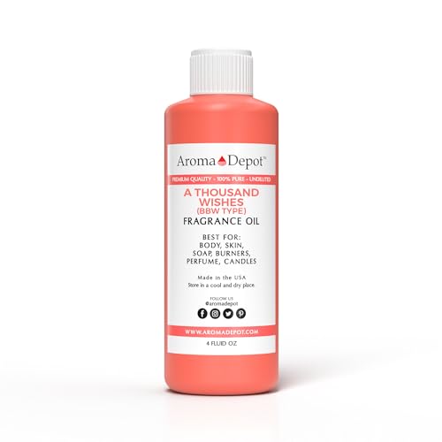 Aroma Depot A Thousand Wishes 4oz Fragrance Oil I Perfume I Skin Oil I Scented Oil. DIY Projects Such as Candles Bath Bombs Body Butters Creams & Lotions. For Diffuser Burners or Warmers.