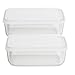 Bormioli Rocco Frigoverre Frosted Glass 37.25 Ounce Rectangle Food Container, Set of 2