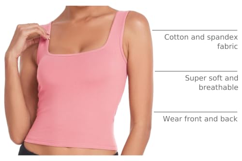 Image of Joviren Crop Tank Tops for Women Workout Cropped Athletic Shirts | 4 Pack Cotton Racerback Yoga Tops