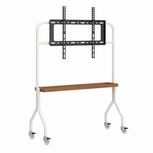 Soporte móvil para TV de 43-75 pulgadas blanco con ruedas miniatura 1