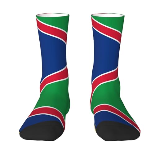 LPLSNWS Chaussettes mi-mollet décontractées unisexe - Drapeau de la Namibie - Imprimé blanc - Indispensable pour le sport quotidien et le fitness, blanc, Taille unique