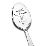 Nana's Ice Cream Spoon Engraved Stainless Steel Cute, Best Nana Gifts, Ice Cream Lovers Gifts for Grandma Nana Birthday Mothers Day Christmas