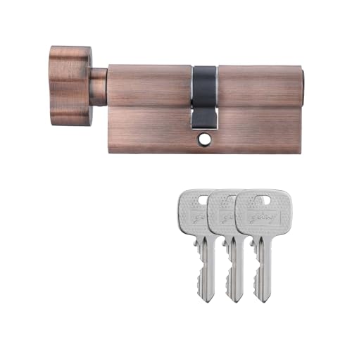 Image of Godrej Mortise Lock | Handle Lock Set for Main & Bedroom Door| Arsa Udaan 350 mm Plate Handle | 240 mm Eco Lock Body | 70 mm Eco Pin Cylinder 1CK | Antique Copper| 5 Year Warranty