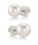 14K Gold 7-8mm White Freshwater Cultured Pearl Stud Earrings - AAA Quality