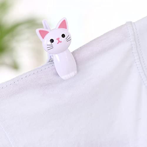 NUOBESTY 16Pcs Windproof Clothes Clips Cat Shaped Clothespins Metal Cartoon Laundry Clothes Clips Clothes Drying Line Pegs Bag Chip Air Drying Clothing Clamps Cat Pegs - Image 3