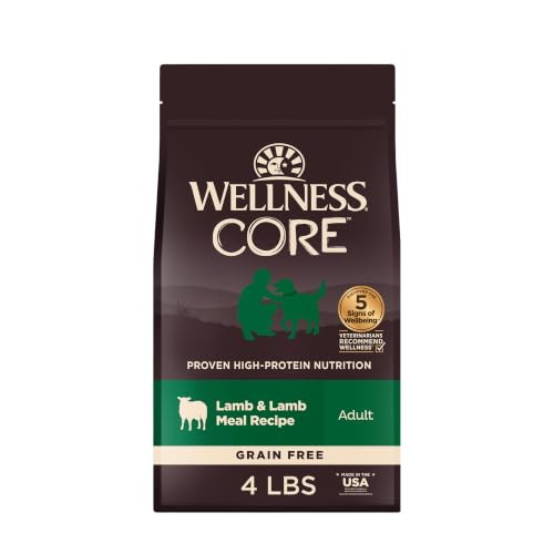 Wellness CORE Adult Dry Dog Food, Grain Free Kibble, Natural, High Protein, Lamb Recipe, 4 lb Bag - image 1