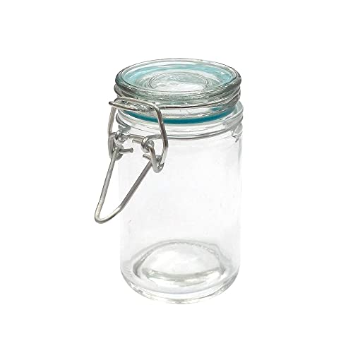 FACKELMANN tarro - tarro de cristal - tarro de cristal hermético - bote de cristal con tapa - Recipiente de almacenar Comida - recipiente para alimentos - 4x4x48cm - 70ml - 1ud