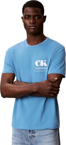 T-Shirt Graphique Homme Calvin Klein CK Resort Blanc en Coton