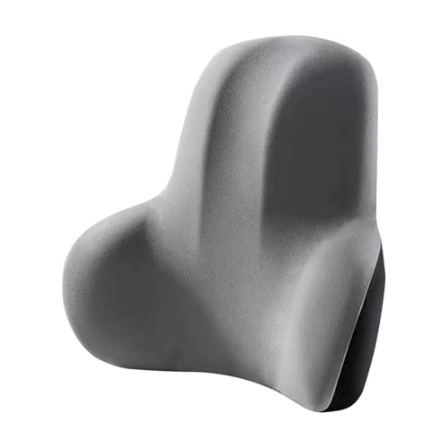 Fiacvrs Lumbar Support Pillow, Memory Foam Seat Cushion for Office Chair, Car Waist Support Pillow Back Supports Comfortable Waist Cushion Back Pillow for Bedroom Study Room Home(COLOR:Grey)