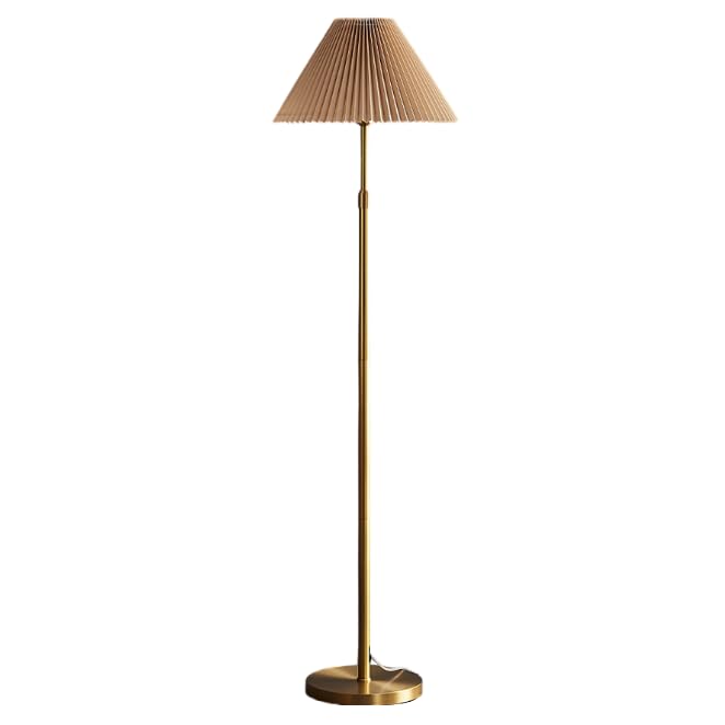 Lámpara de pie de 3 temperaturas de color con pantalla plisada estilo retro