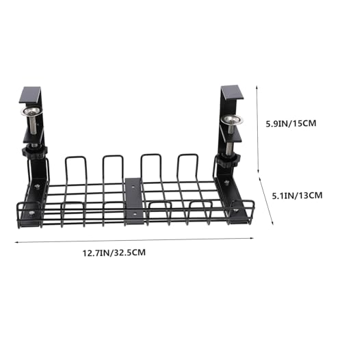 Rack Organizador de Cables bajo Escritorio para Gestión y Almacenamiento de Cables, Negro miniatura 2